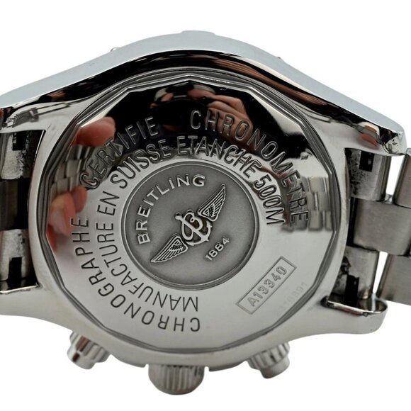 Breitling Men's 42mm Super Ocean 500M Black Dial Automatic SS Watch Ref: A13340! - Picture 10 of 10